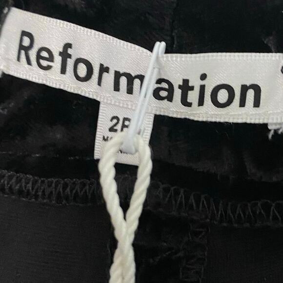 Reformation Wes Velvet Pants Black Women’s Size 2 Petite 29 Inseam Holiday - Picture 11 of 12